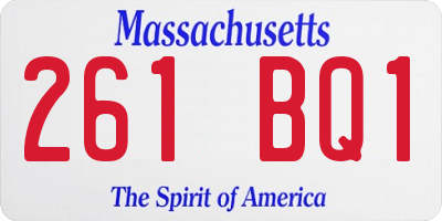 MA license plate 261BQ1