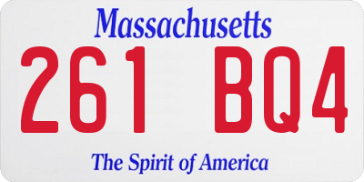 MA license plate 261BQ4