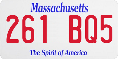 MA license plate 261BQ5