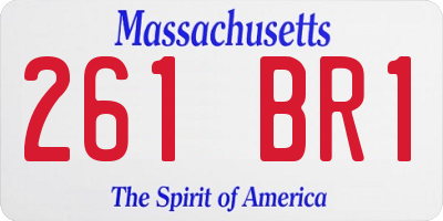 MA license plate 261BR1