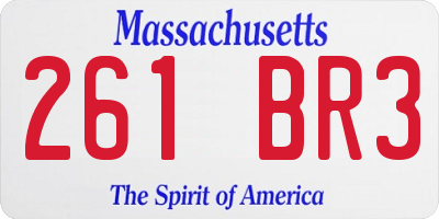 MA license plate 261BR3