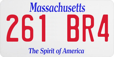 MA license plate 261BR4