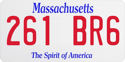 MA license plate 261BR6