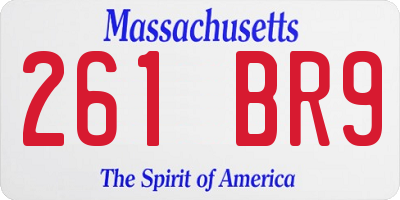 MA license plate 261BR9