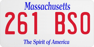 MA license plate 261BS0