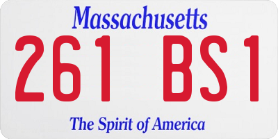 MA license plate 261BS1