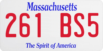MA license plate 261BS5