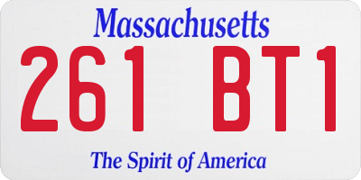 MA license plate 261BT1