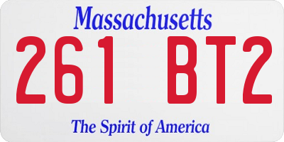 MA license plate 261BT2