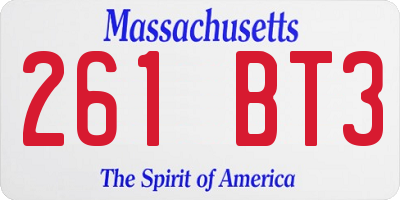 MA license plate 261BT3