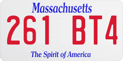 MA license plate 261BT4