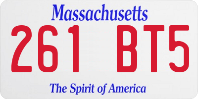MA license plate 261BT5