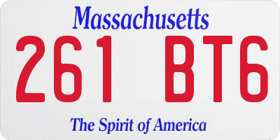 MA license plate 261BT6