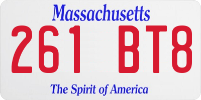 MA license plate 261BT8