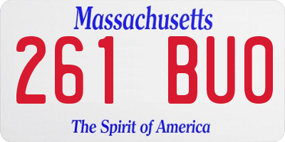 MA license plate 261BU0