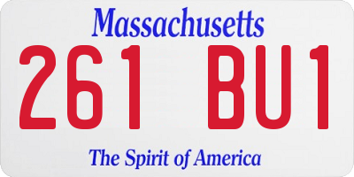 MA license plate 261BU1