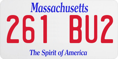 MA license plate 261BU2