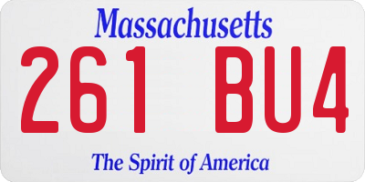 MA license plate 261BU4