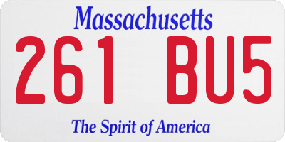 MA license plate 261BU5