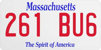 MA license plate 261BU6