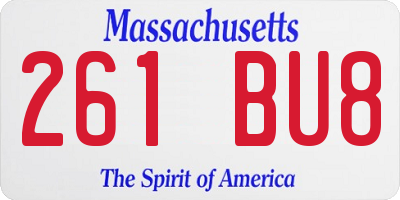 MA license plate 261BU8