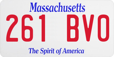 MA license plate 261BV0