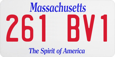 MA license plate 261BV1