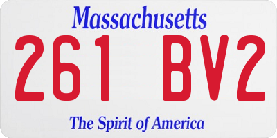 MA license plate 261BV2