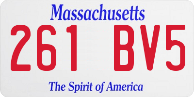 MA license plate 261BV5