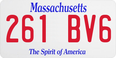 MA license plate 261BV6