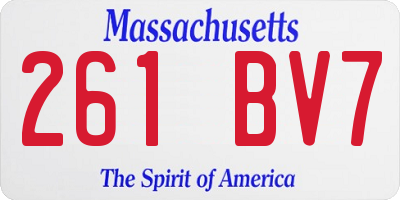 MA license plate 261BV7