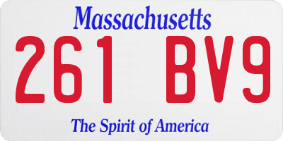 MA license plate 261BV9