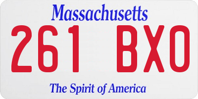 MA license plate 261BX0