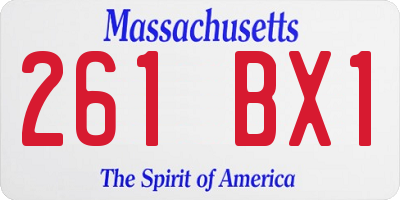 MA license plate 261BX1