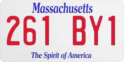 MA license plate 261BY1