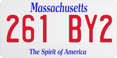 MA license plate 261BY2