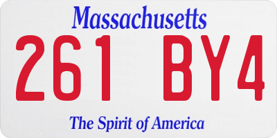MA license plate 261BY4