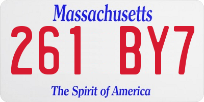 MA license plate 261BY7