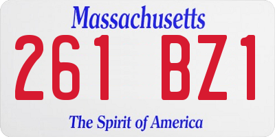MA license plate 261BZ1