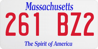 MA license plate 261BZ2