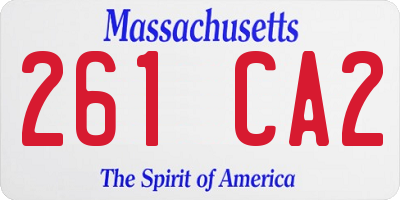 MA license plate 261CA2
