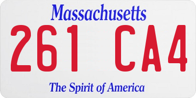 MA license plate 261CA4