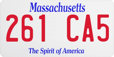 MA license plate 261CA5
