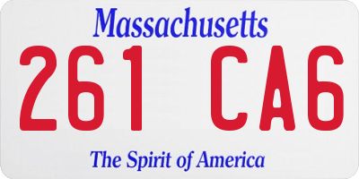 MA license plate 261CA6