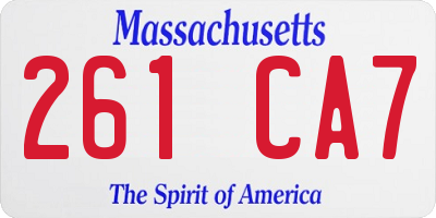 MA license plate 261CA7