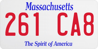 MA license plate 261CA8
