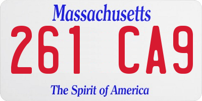 MA license plate 261CA9