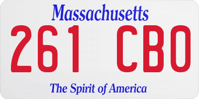 MA license plate 261CB0
