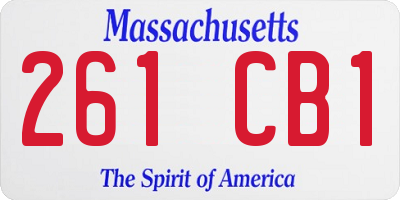 MA license plate 261CB1