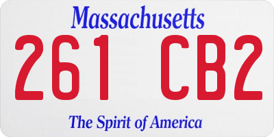 MA license plate 261CB2